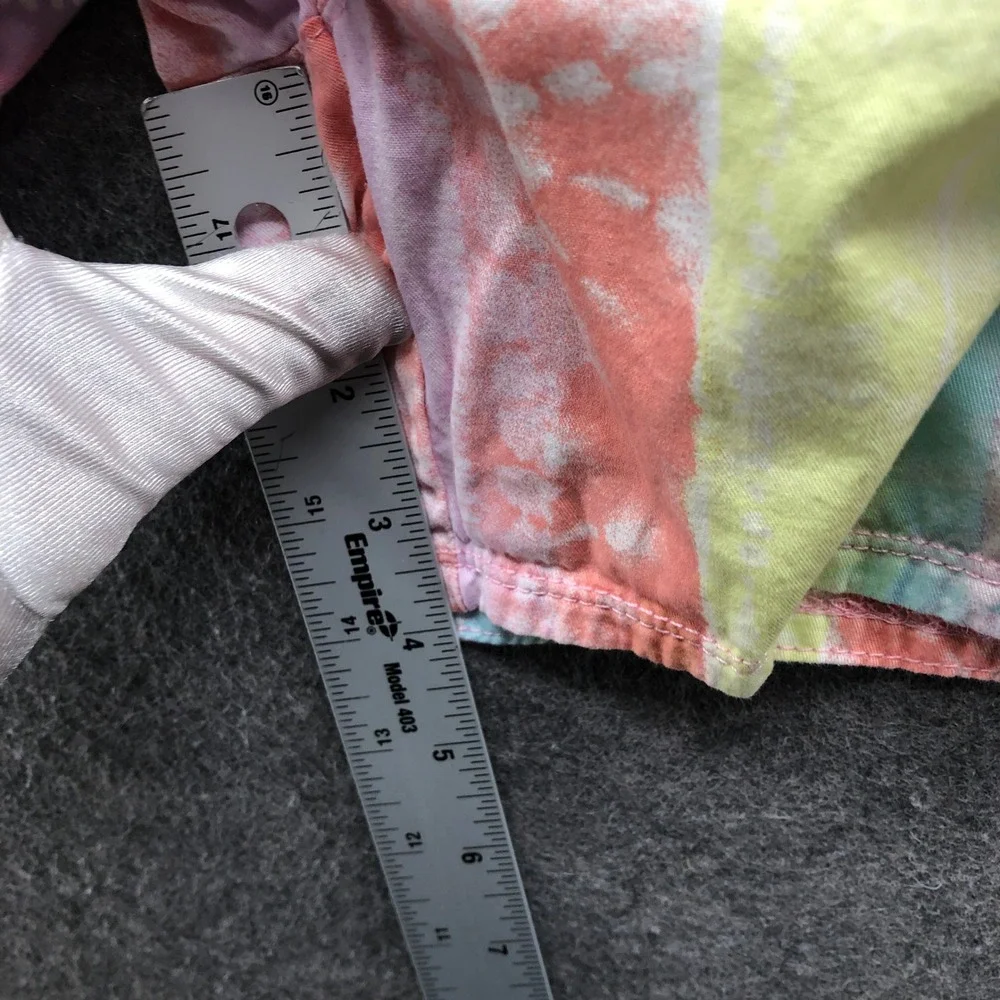 The Childrens Place Tie Dye Stripe Shorts Girls 14 Plus‎ Rainbow Cotton Pull On